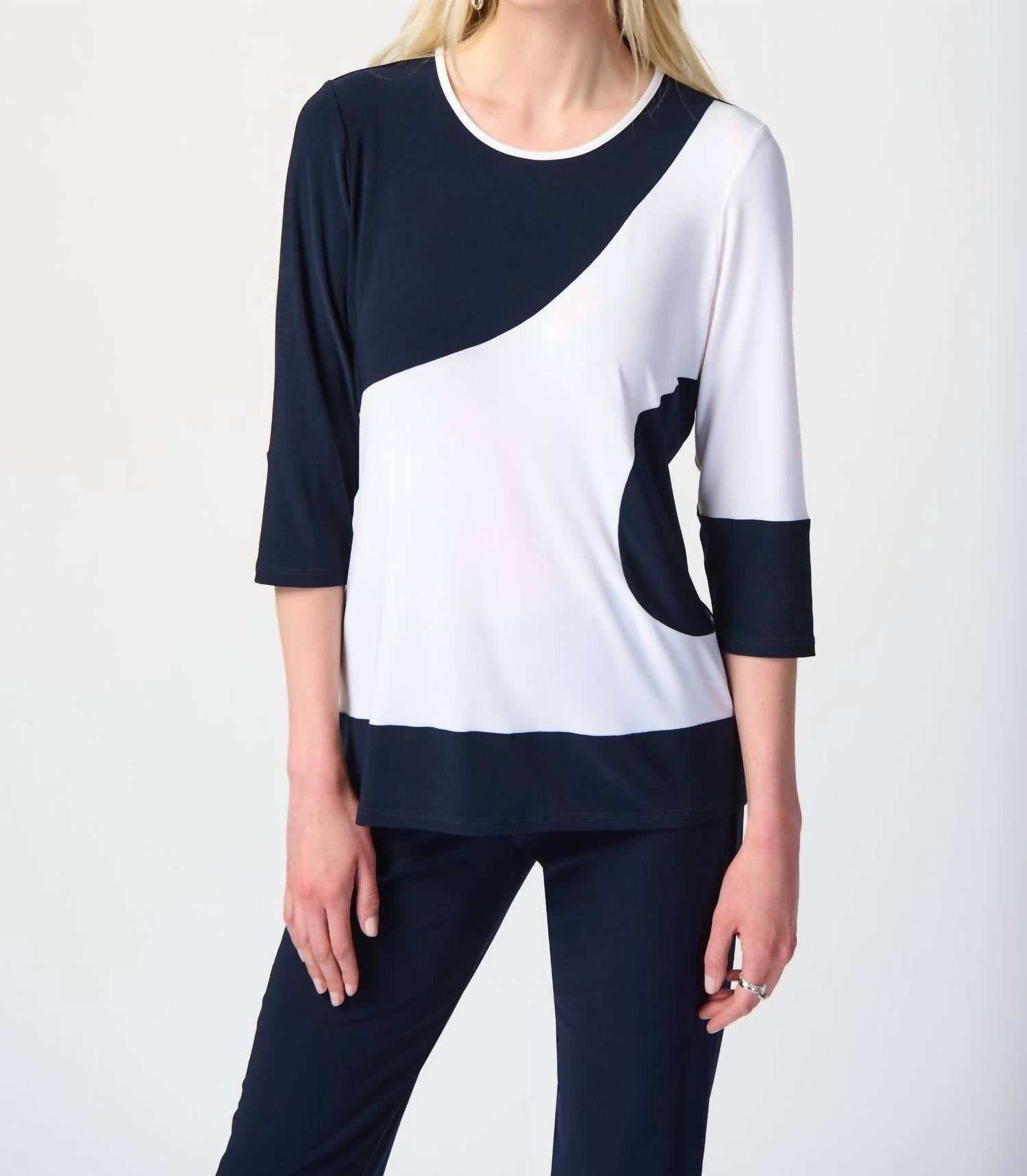 Joseph Ribkoff - Colour-Block Trapeze Top