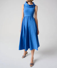 Joseph Ribkoff - Shawl Collar Midi Fit And Flare Dress