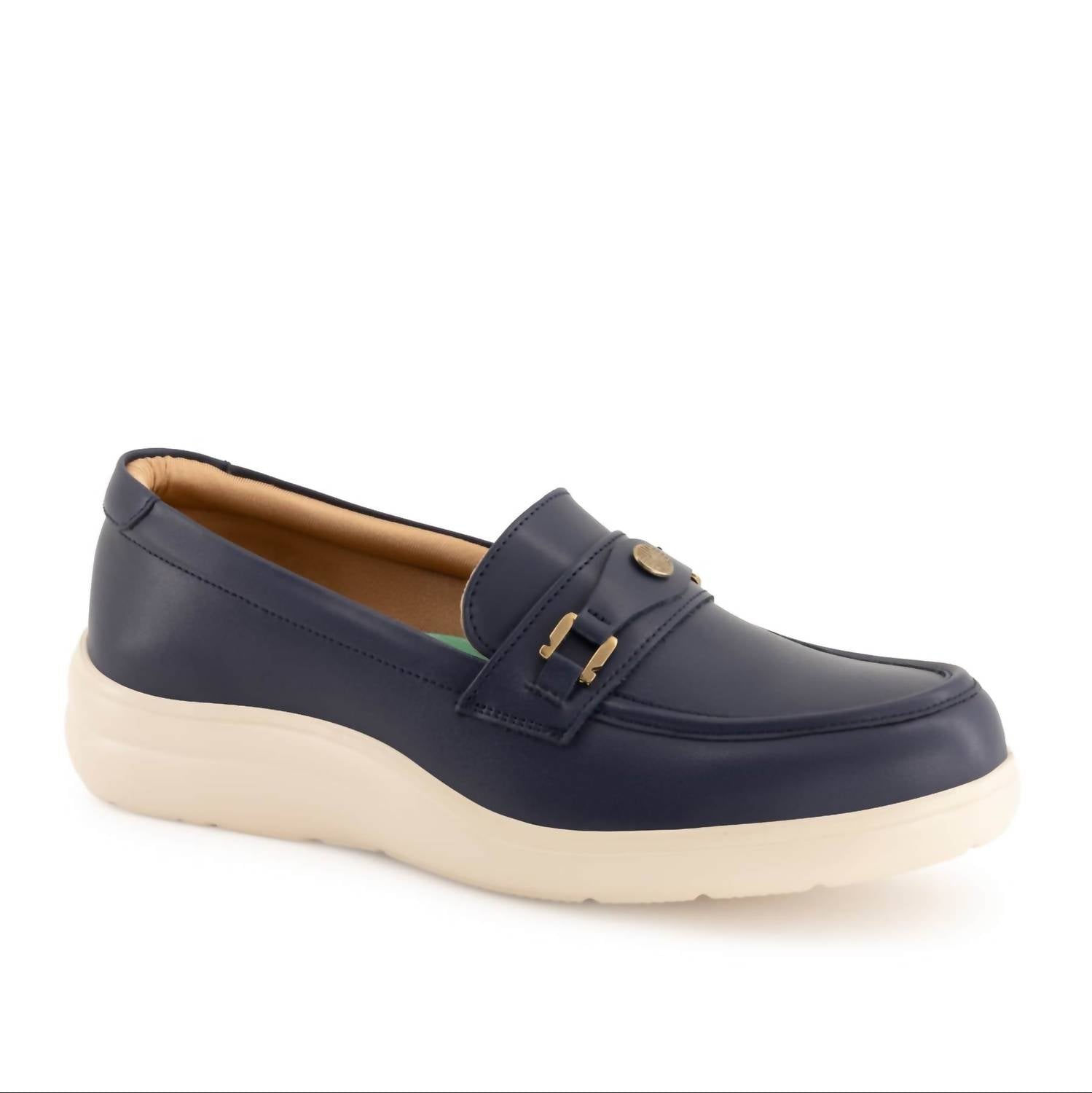 Andrea Women's Slip-on Loafer in navy blue - women's flats