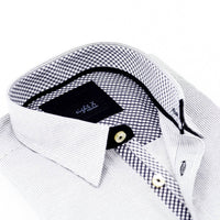 Eight X - Men's Button Down Jacquard Shirt With Checkered Trim