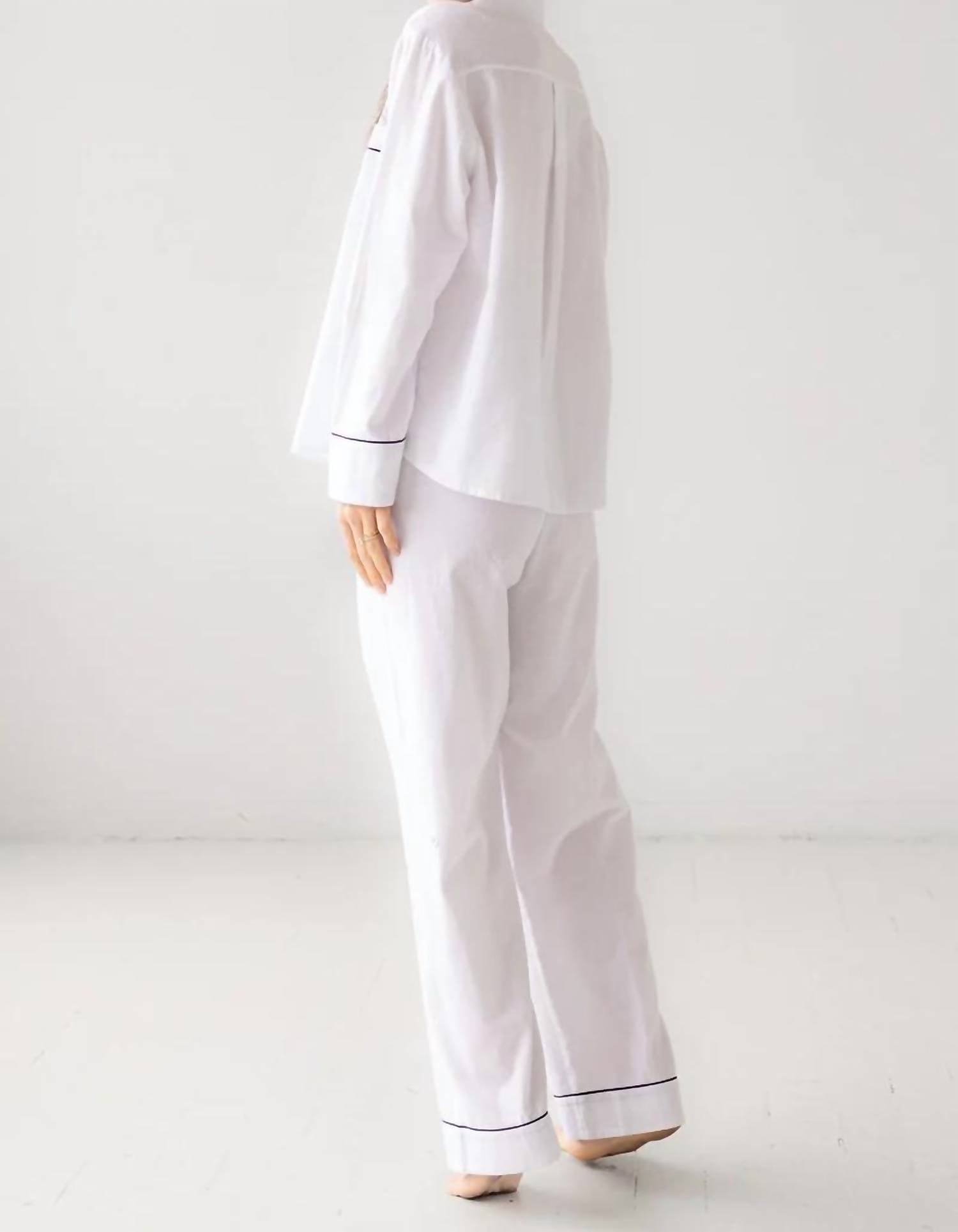 Salua - Classic Flannel Pajama Top And Pants Set
