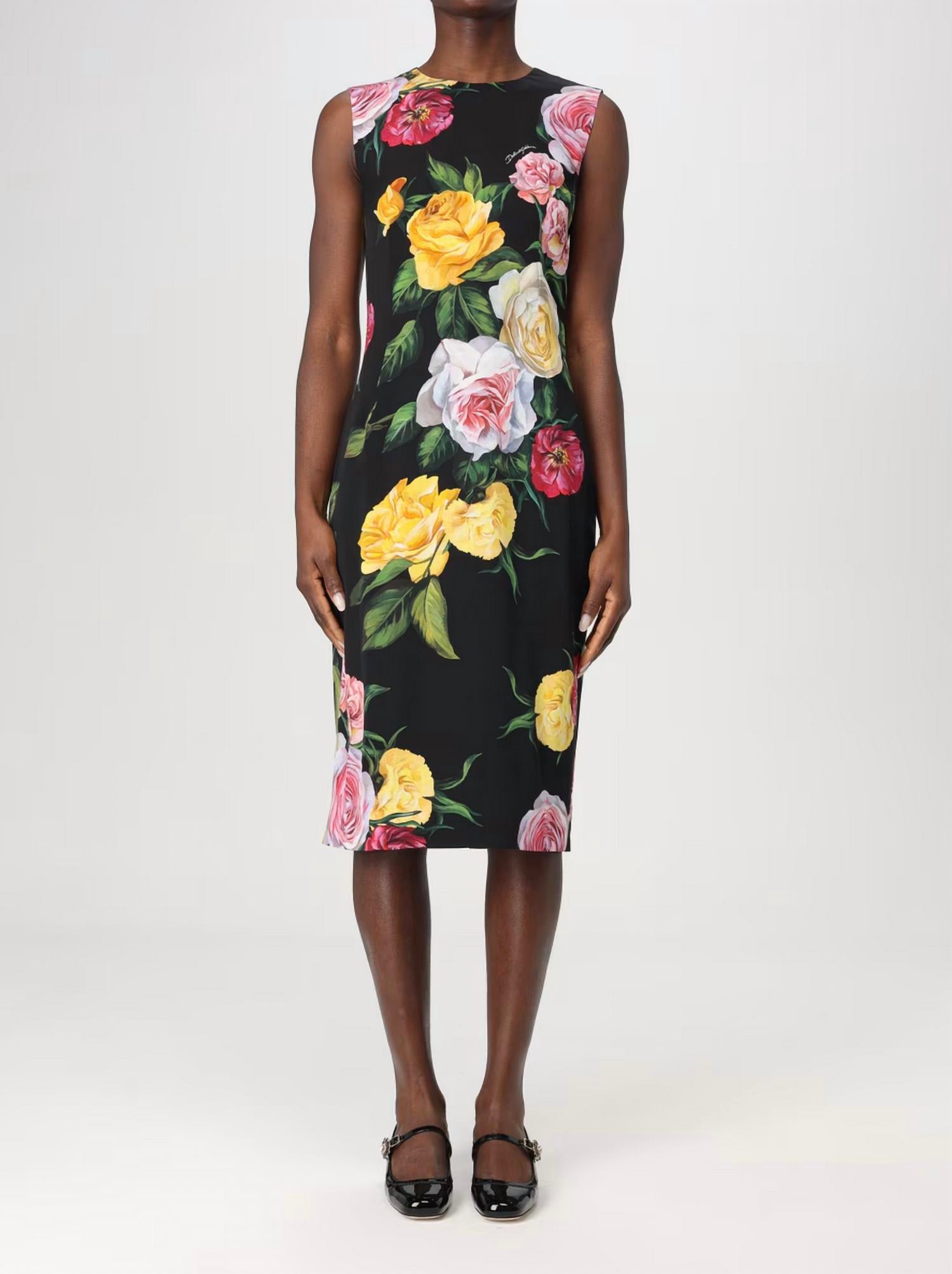 Dolce & Gabbana - Charmeuse calf-length sheath dress