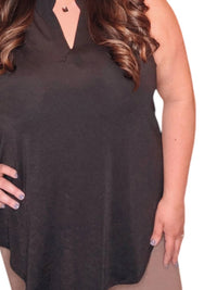 Dear Scarlett - Sleeveless Black Top in Plus
