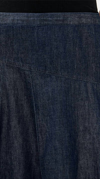 Tibi - Denim Asymmetrical Balloon Skirt - Short