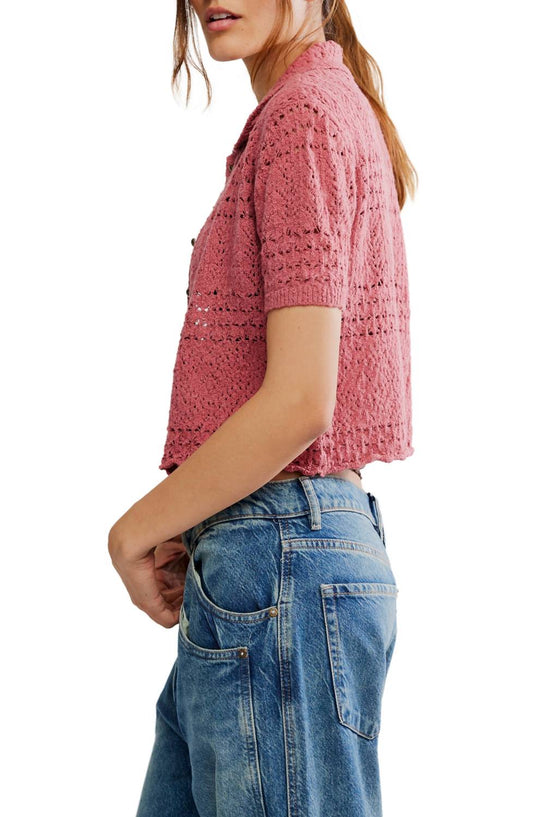 Free People - Daylight Collared Short Sleeve Cardigan