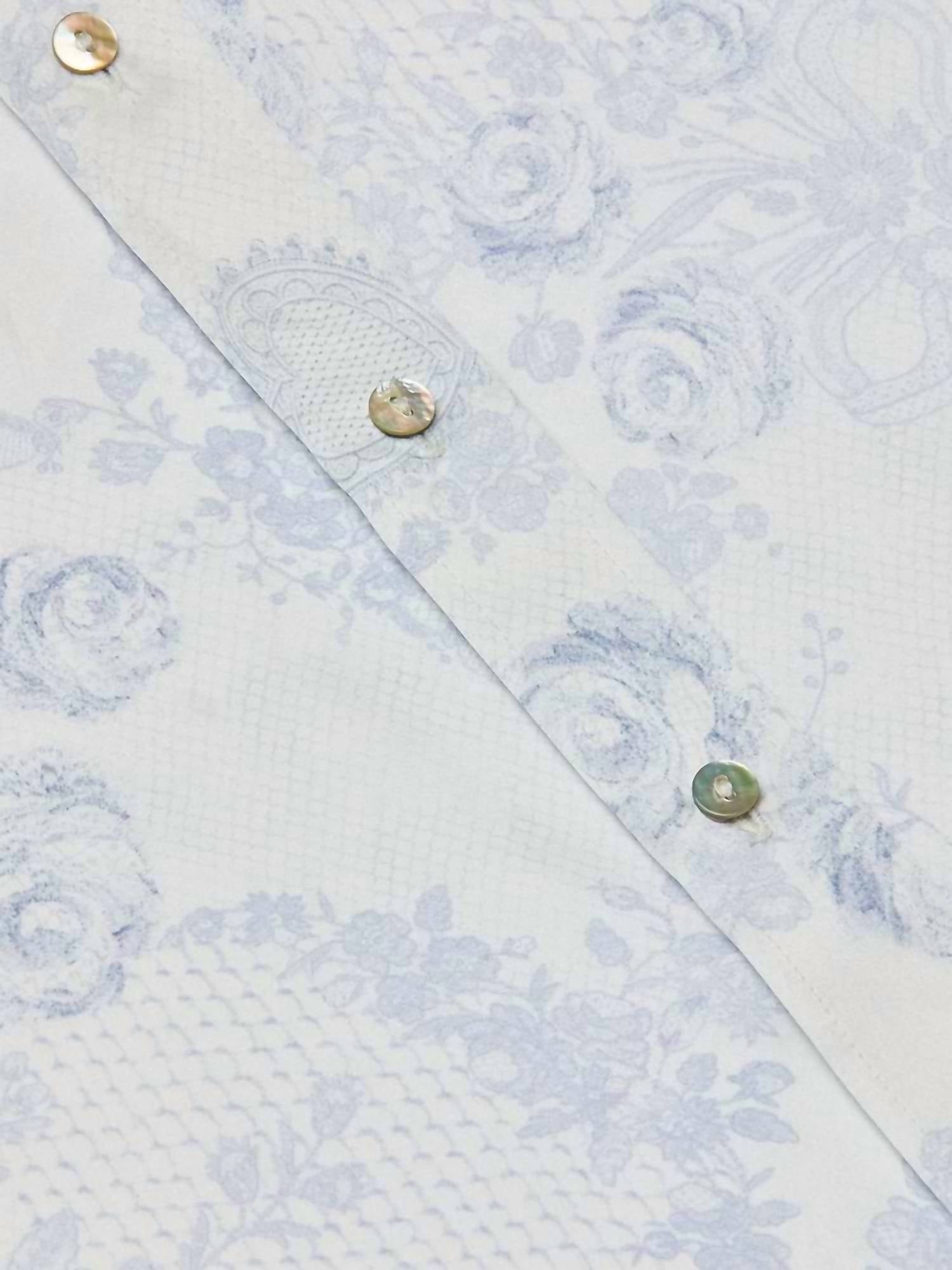 L'Agence Dani Blouse in ivory pale mist blue lace print - women's blouse - view 7
