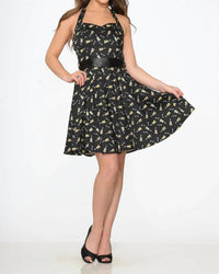 Orchid Bloom - Violine Halter Swing Dress