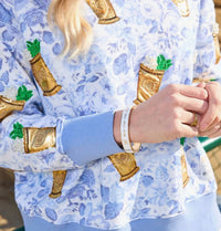 Brianna Cannon Julep Floral Sweatshirt in mint blue - women's top - detail view