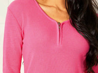 Angel Apparel - Zip V-neck Top