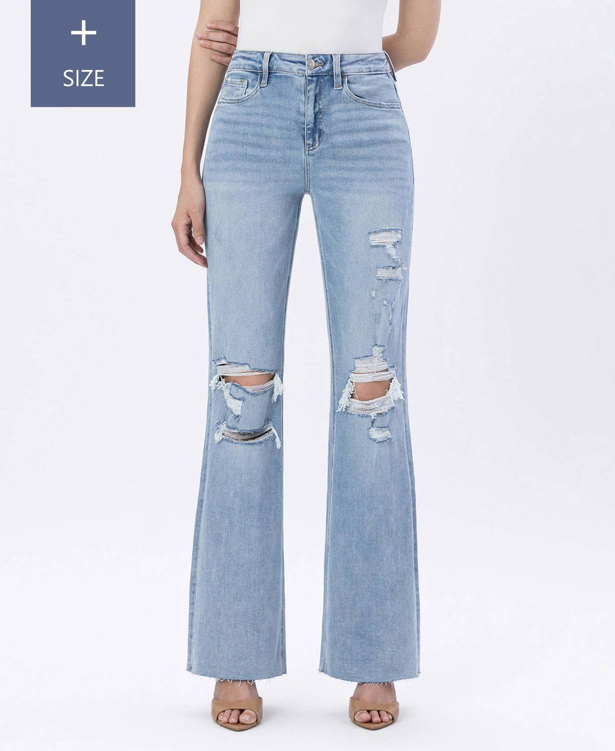 Lovervet - Plus Tummy Control Vintage Super High Flare Jeans