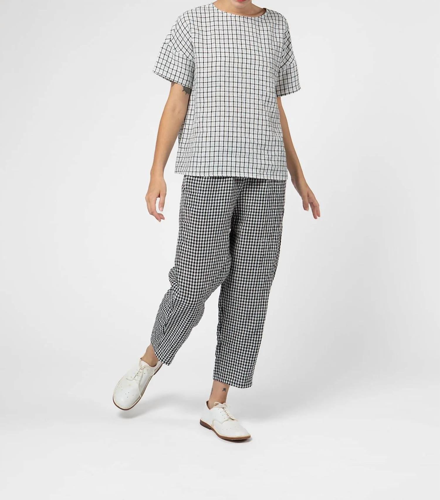 Apuntob - Linen Check Trousers