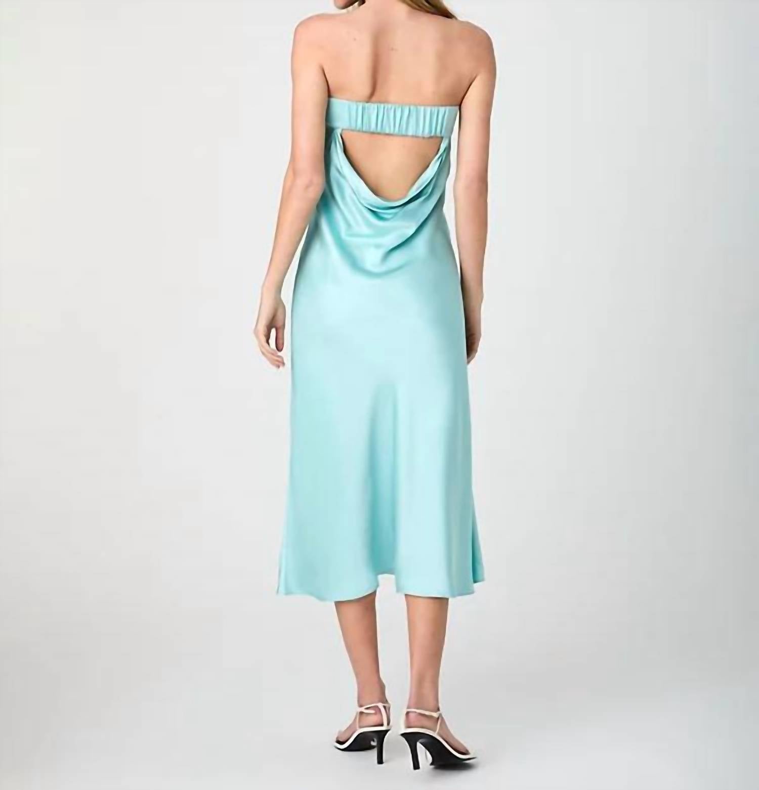 French Connection - Oona Satin Strapless Midi Dress