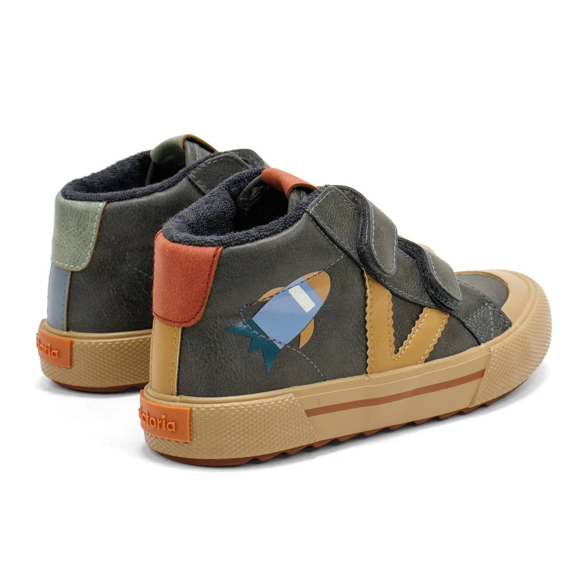 Victoria - Kids' Tribu Faux Leather Straps And Space Print Sneakers