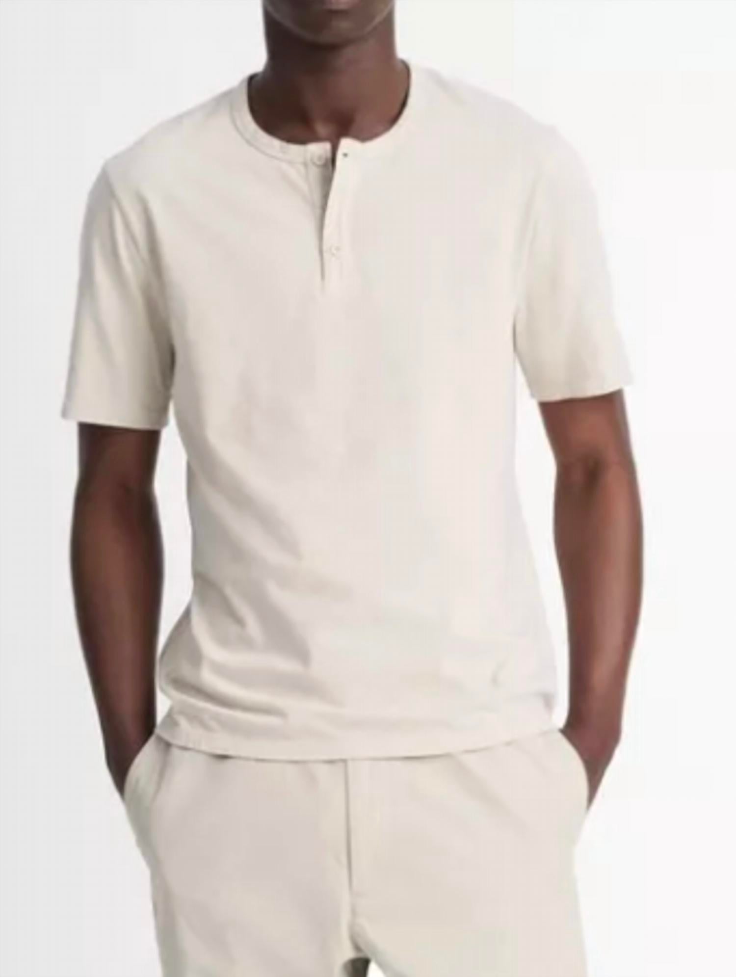 Vince - Garment Dye Short Sleeve Henley Top