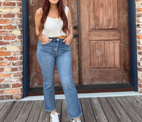 Risen - Traci High Rise Crop Straight Jeans