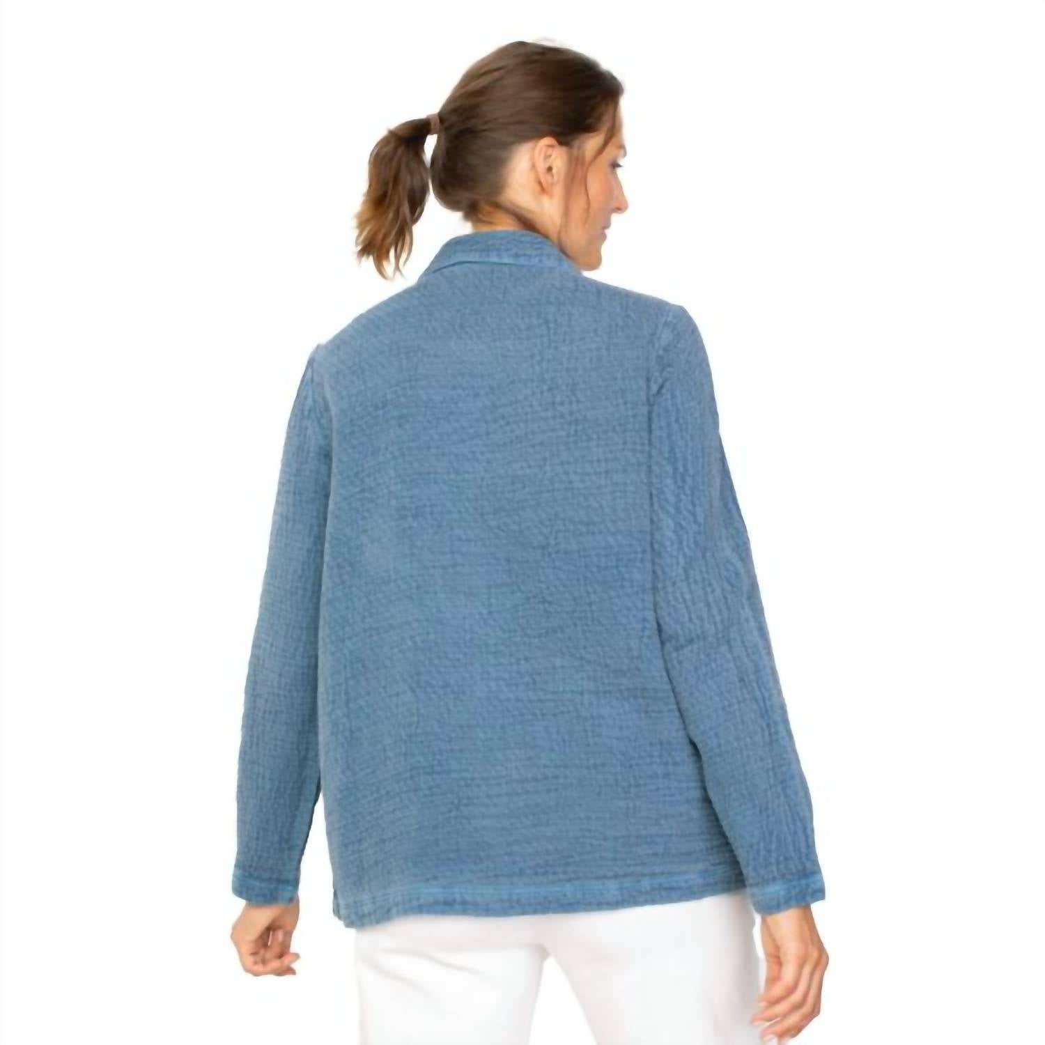 Habitat - Sunwashed Jacquard Button Front Tunic