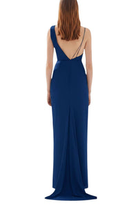 Tarik Ediz - Betty Asymmetrical Shouldered Draped Taffeta Dress