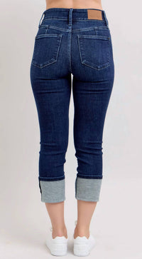 Judy Blue - High Waist Double Waist Band Capri Jeans