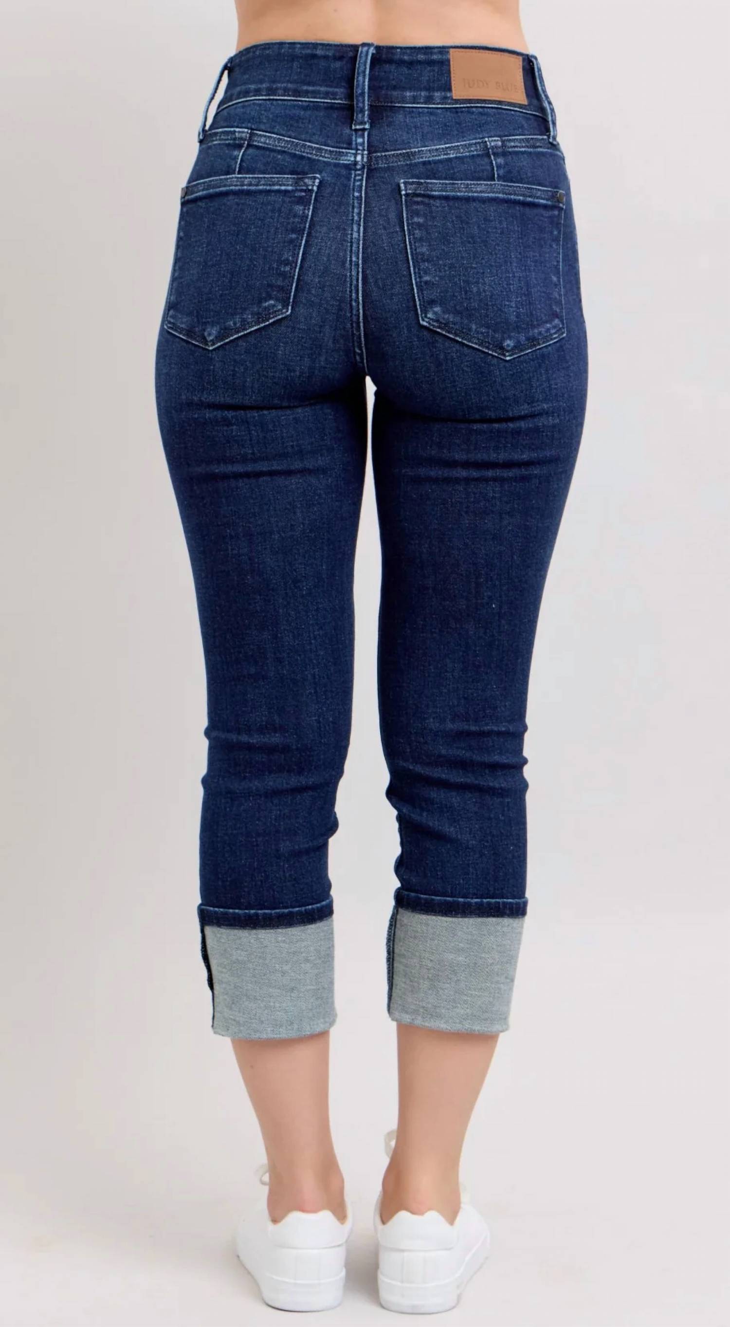 Judy Blue - High Waist Double Waist Band Capri Jeans