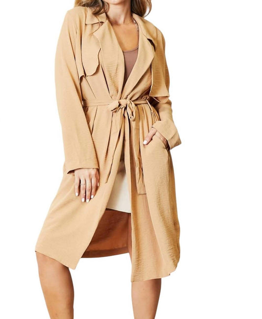 Culture Code - Full Size Tied Trench Coat with Pockets