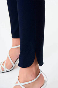 Joseph Ribkoff Women's Melia Jacquard Pants in midnight blue - women's pants - detail view