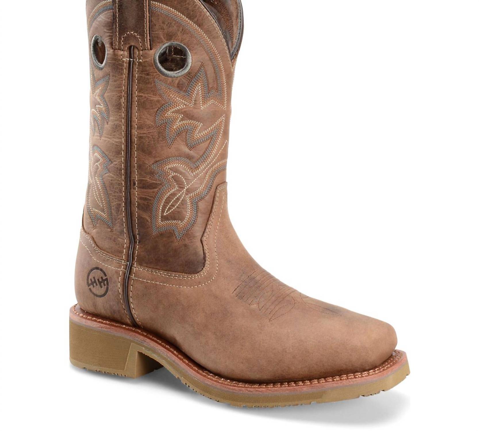 Double-H Boots Men's Steel Toe Roper Western Work Boots in brown - men's boots