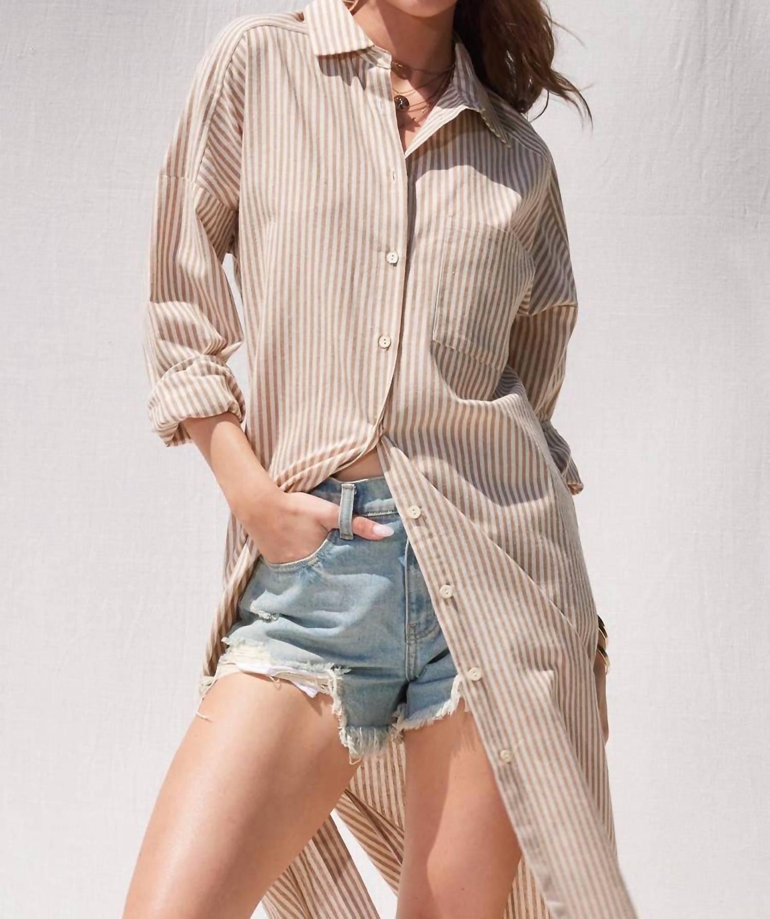 Illa Illa - Stripe Midi Shirt Dress