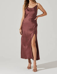 ASTR Glynis Cowl Neck Dress in mulberry - women's dress - alternate view