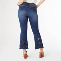 Coco + Carmen - Bambu Soft Flare Ankle With Eyelet Flowers Jeans
