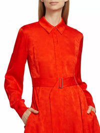 Jason Wu - Long Sleeve Pleated Shirtdress With Belt