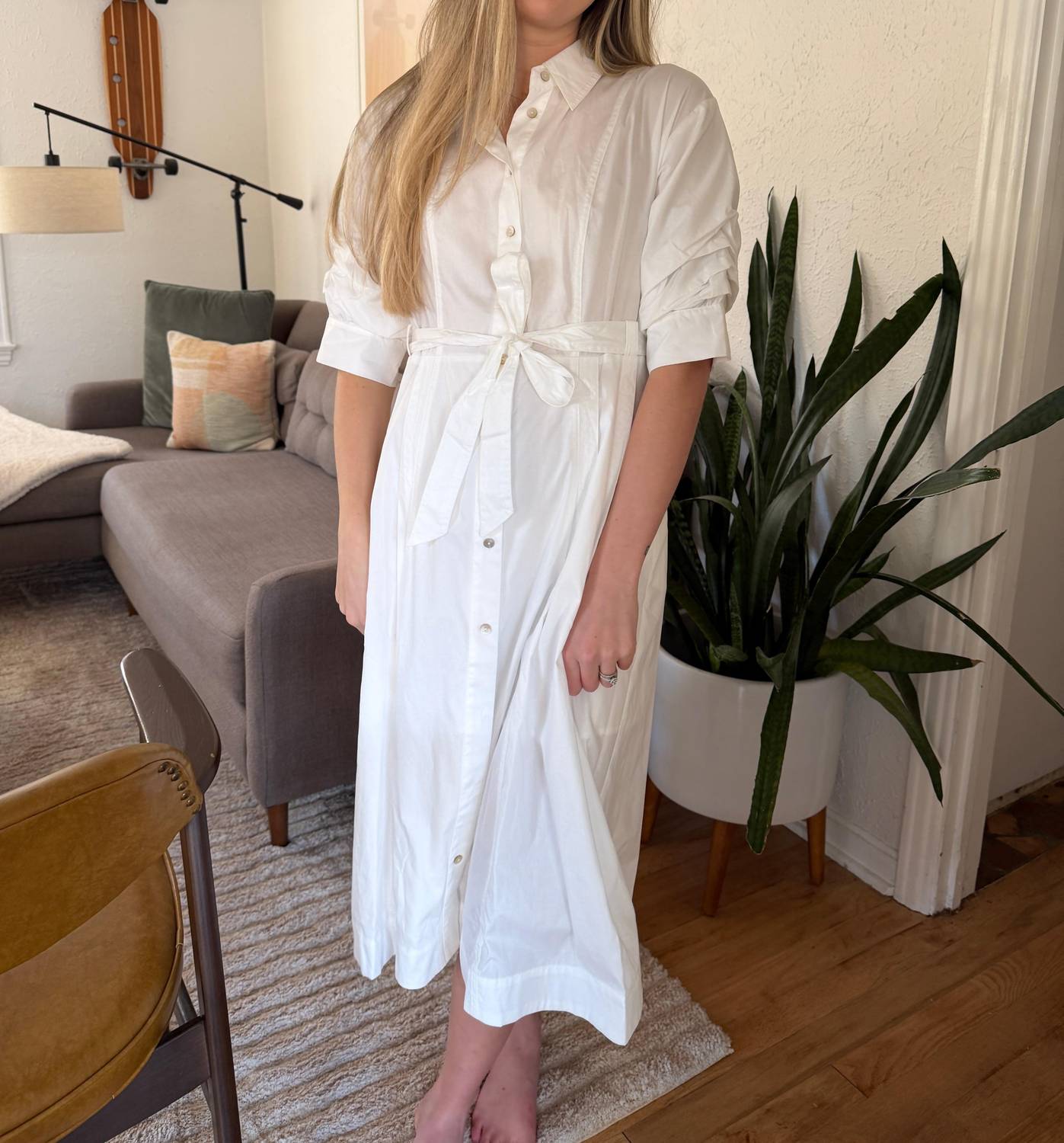 Pinch - Lorraine Tucked Sleeve Buttoned Midi Dress