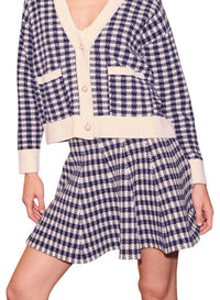 Skies Are Blue - Soft Gingham Flared Mini Skirt