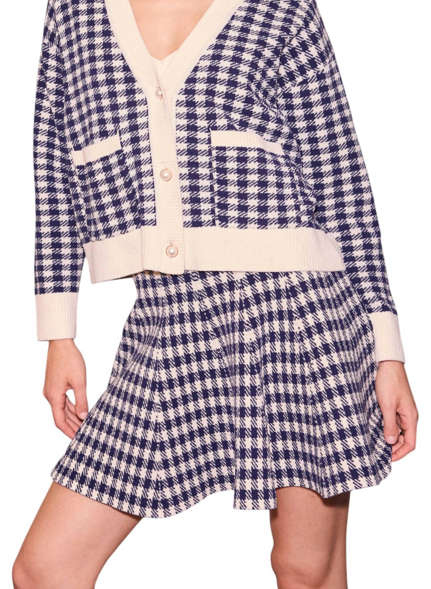 Skies Are Blue - Soft Gingham Flared Mini Skirt