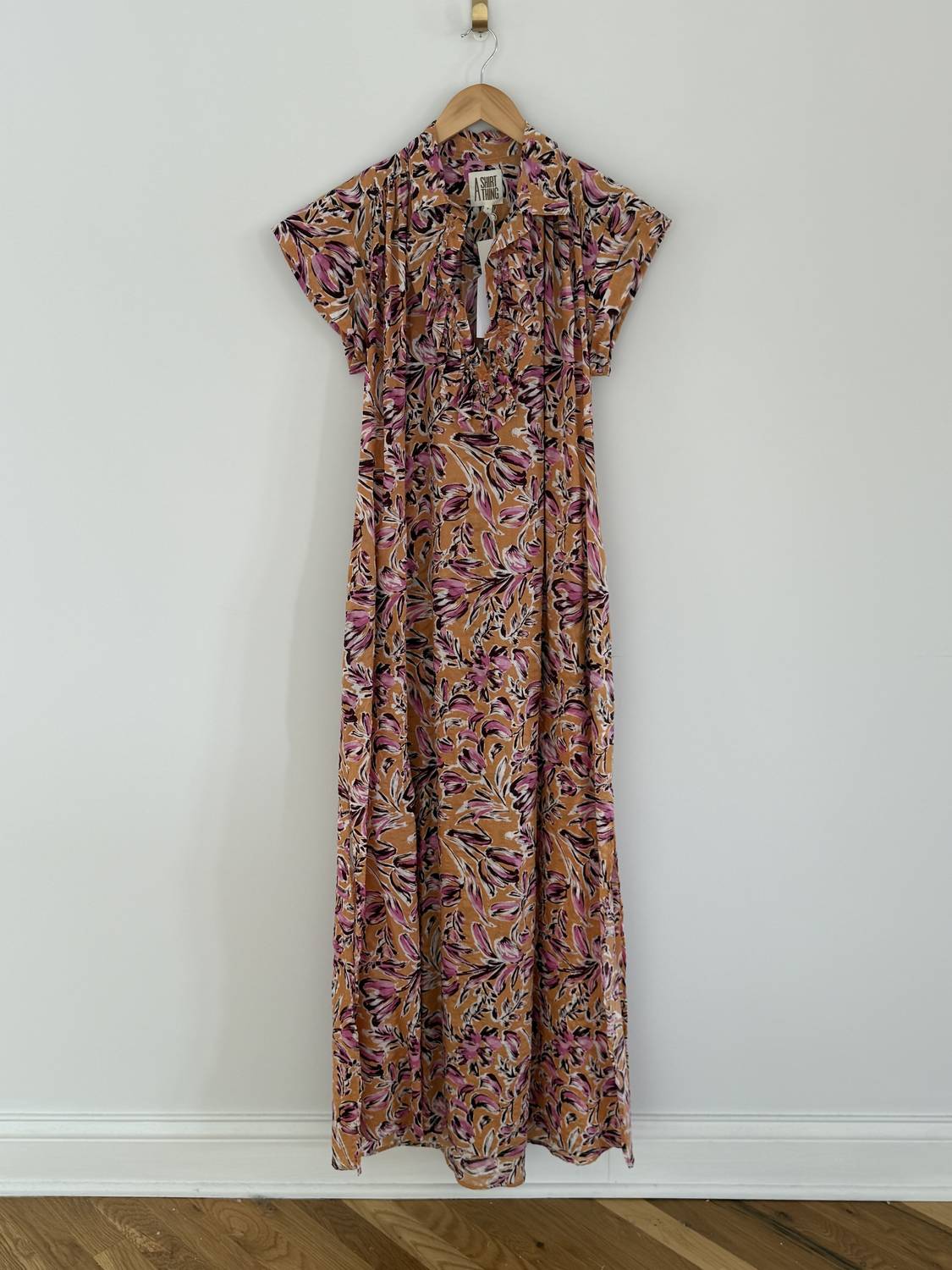 A SHIRT THING Women's Lilly Tulip Dress in pink melon - women's dress