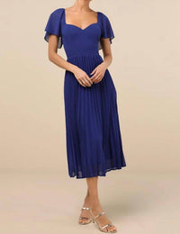 Lulus - Women's Calia Flutter Sleeve Midi Dress