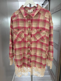 Oli & Hali - Women's Plaid Lace Shacket