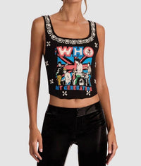 Alice + Olivia - Breslin Embellished Band Tee Corset Top