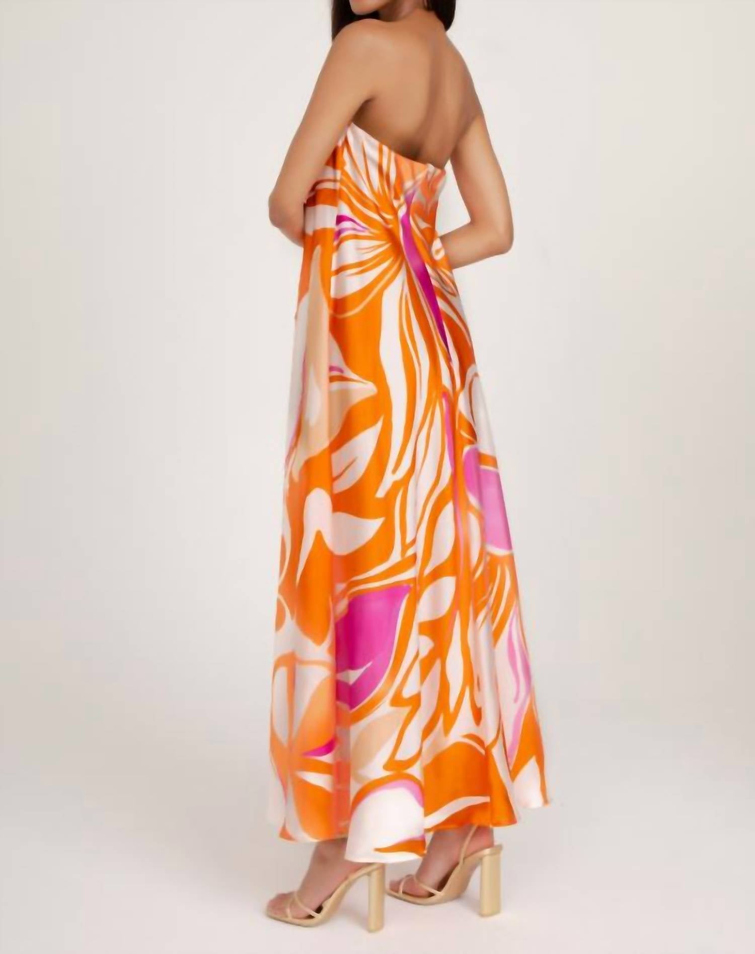 LAVENDER BROWN Jovie Maxi Dress in orange cream - women's dress - detail view