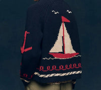 The Great. - Sailboat Open Front Cardigan