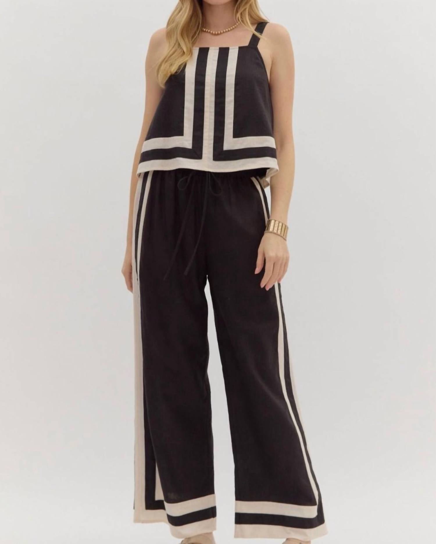 entro Nora Pull-on Pants in black - women's pants