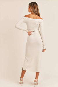 Mable - Women's Long Sleeve Off Shoulder And Skirt Set