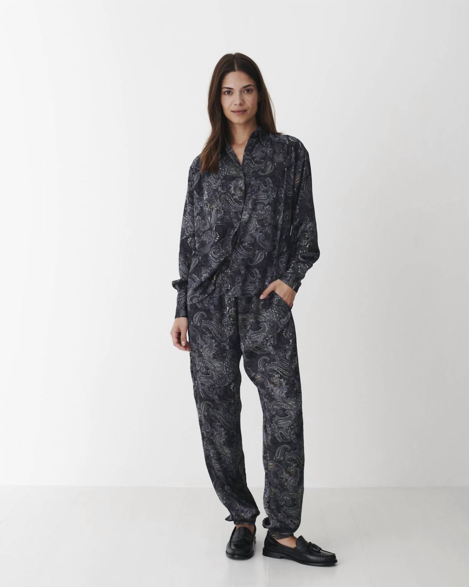 Karmamia Women's Augusta Shirt in gaia paisley - women's shirt - alternate view