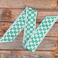 Rodeo Drive Conchos - Women's Checkered Skinny Wild Rag Scarf