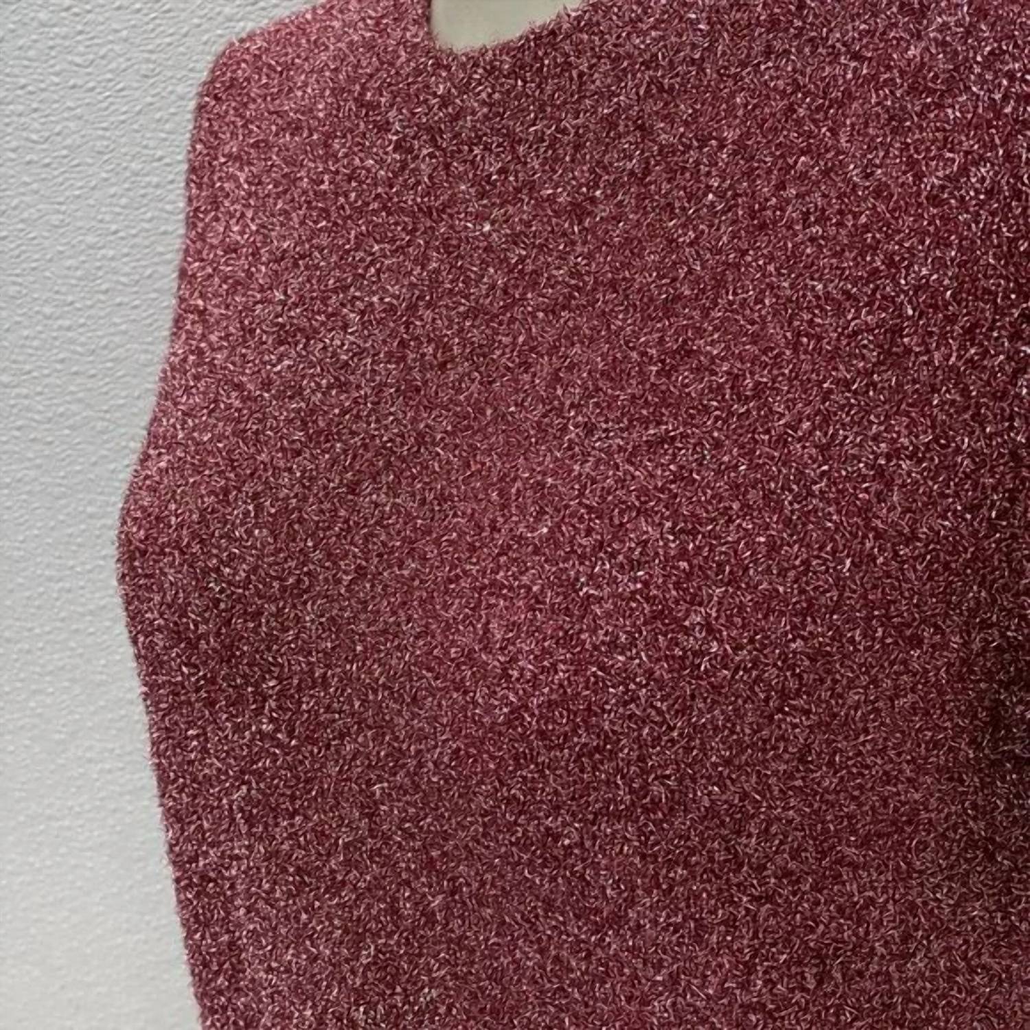 Lela Rose Women's Tinsel Knit Short Sleeve Top in petal pink - women's blouse - view 5