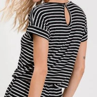 7Th Ray - Women's Stripe Short Romper - Plus