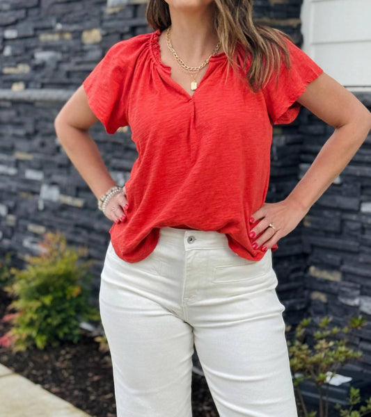 Dylan - Jolie Split Neck Top