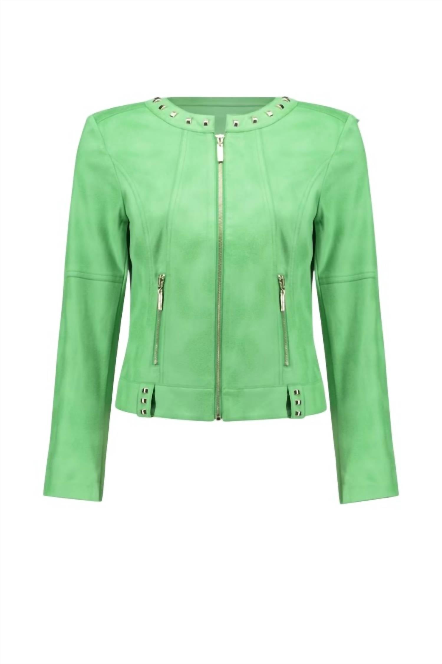 Joseph Ribkoff Zip Front Casual Jacket in island green - women's jacket - view 7