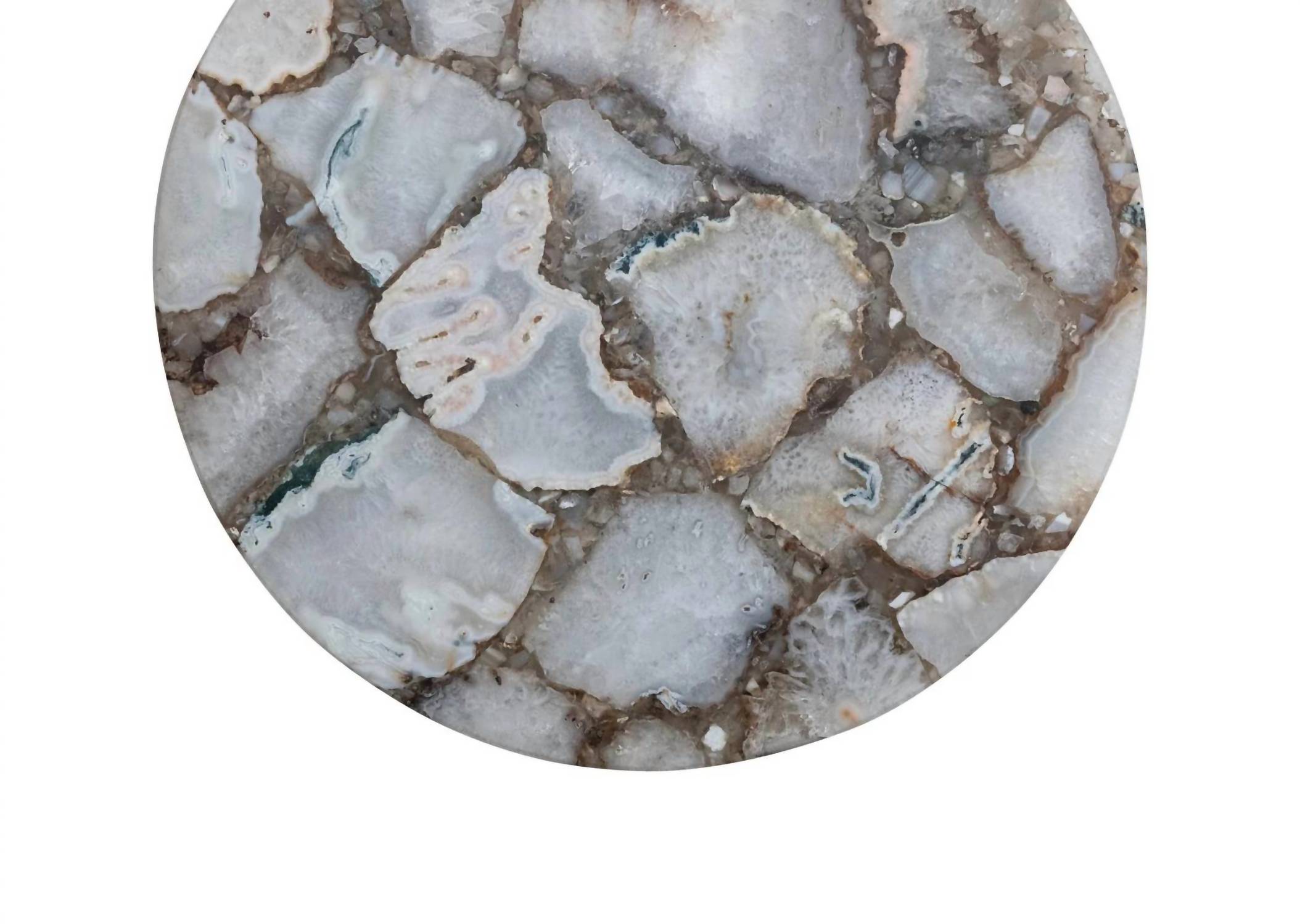 Creative Co-Op - Natural Agate Lazy Susan with Mango Wood Base