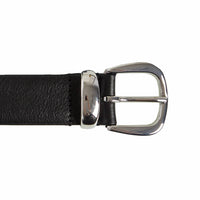 Anderson's Leather Belt With Silver Buckle in black - women's accessory - detail view
