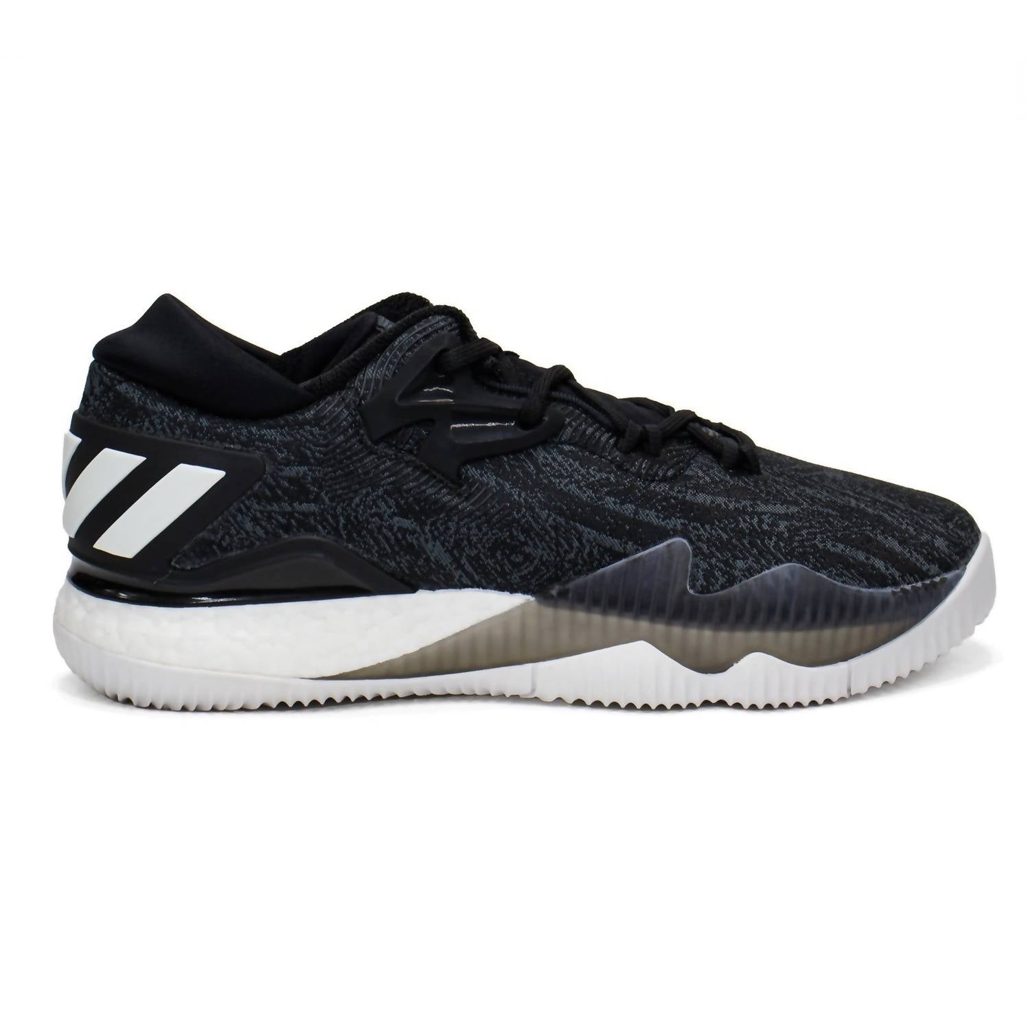 adidas Men's Crazylight Boost Low Basketball Shoes in black - men's shoe - detail view